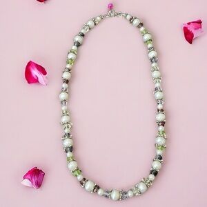 Genuine Freshwater Pearl, Garnet, Peridot, Citrine, Amethyst and SS Necklace